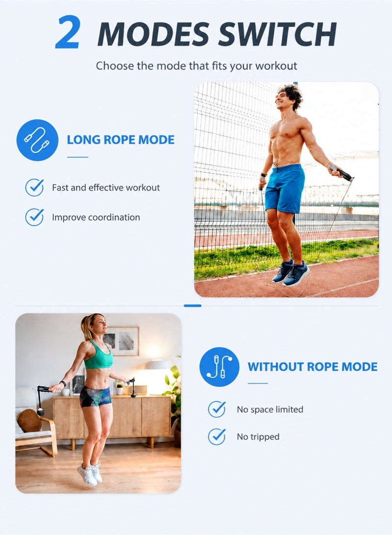Hanira Digital Counting Skipping Rope with Adjustable Handles, Dual Purpose Digital Jump Rope - Image 3