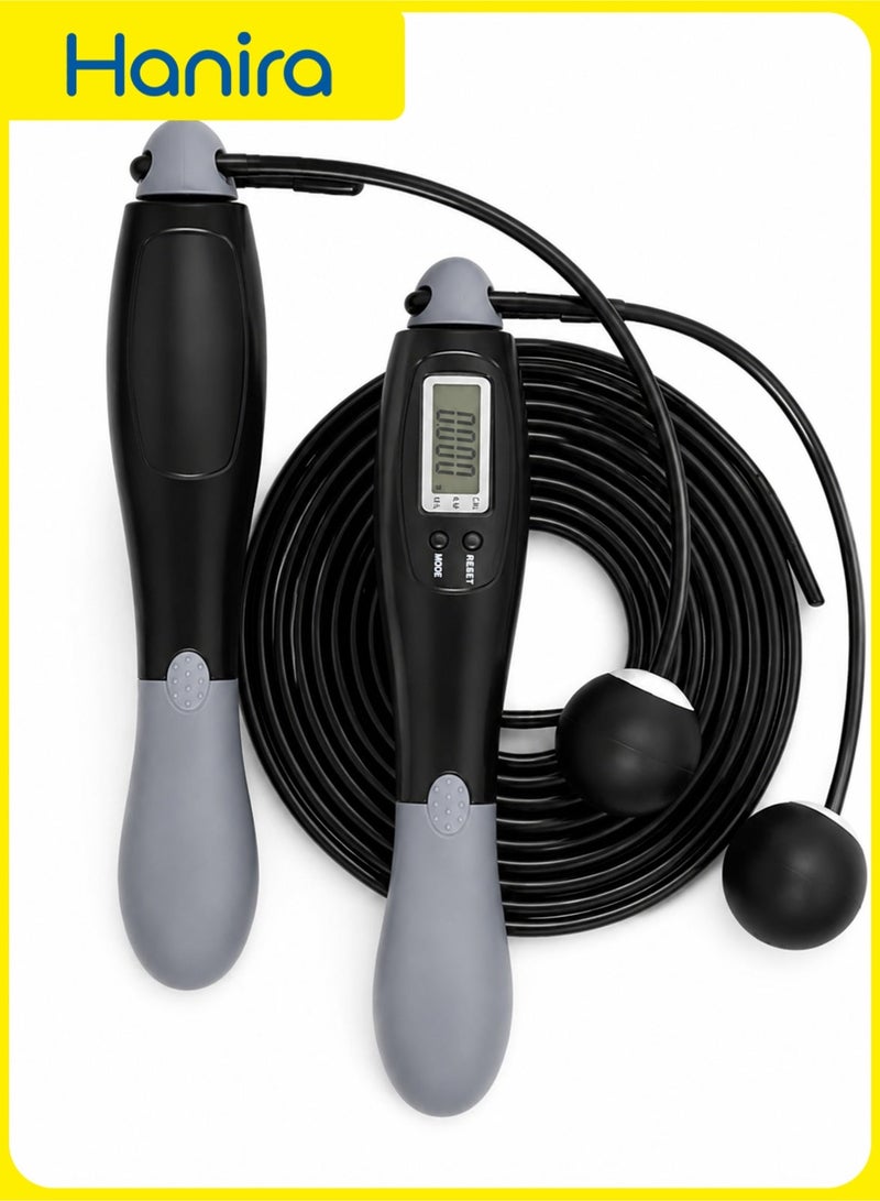 Hanira Digital Counting Skipping Rope with Adjustable Handles, Dual Purpose Digital Jump Rope - Image 1