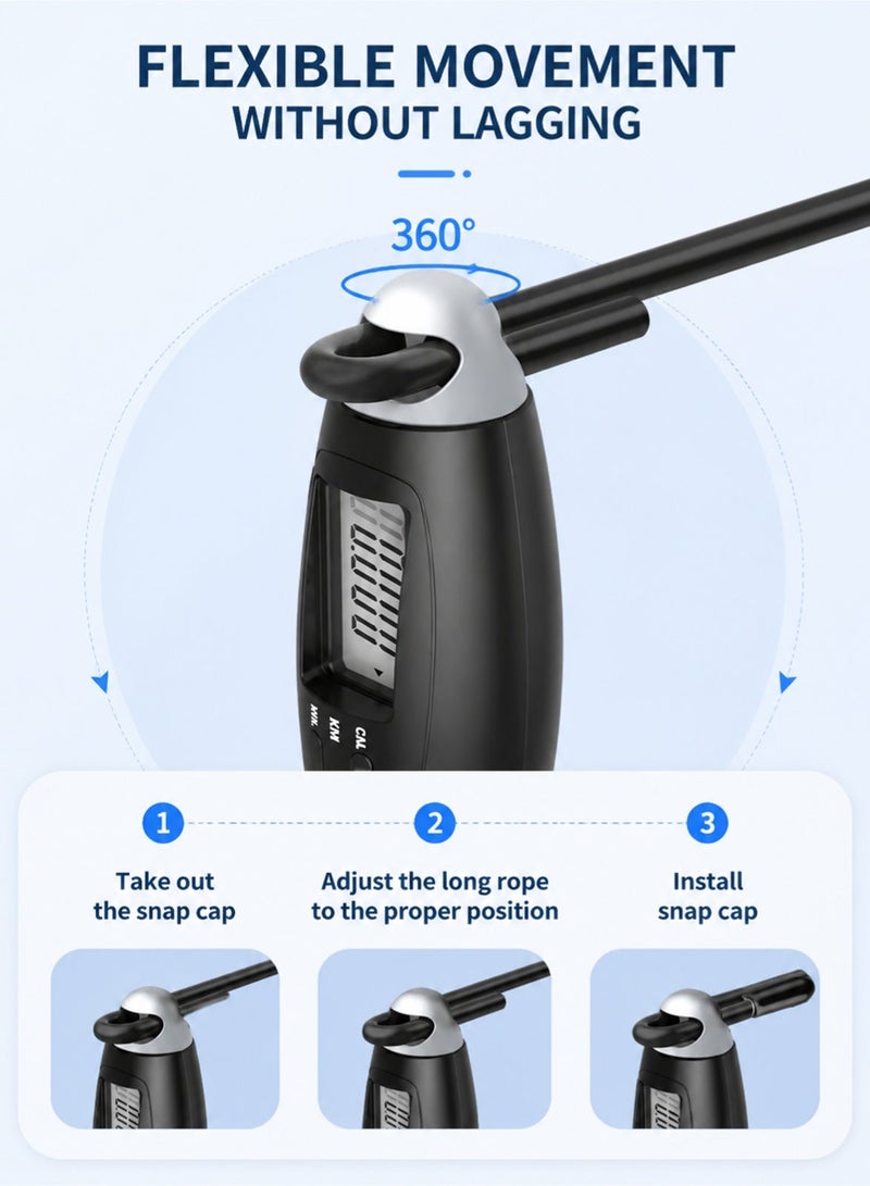 Hanira Digital Counting Skipping Rope with Adjustable Handles, Dual Purpose Digital Jump Rope - Image 5