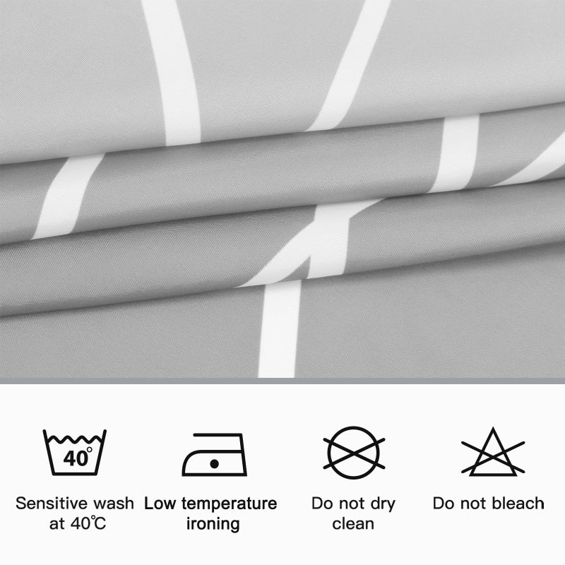 Punkray Ombre Light Grey Striped Fabric Shower Curtain for Bathroom with 12 Hooks  Shower Curtains for Bathroom  Waterproof Bath Accessories Hotel Style - Machine Washable 72 X 72 - Image 5