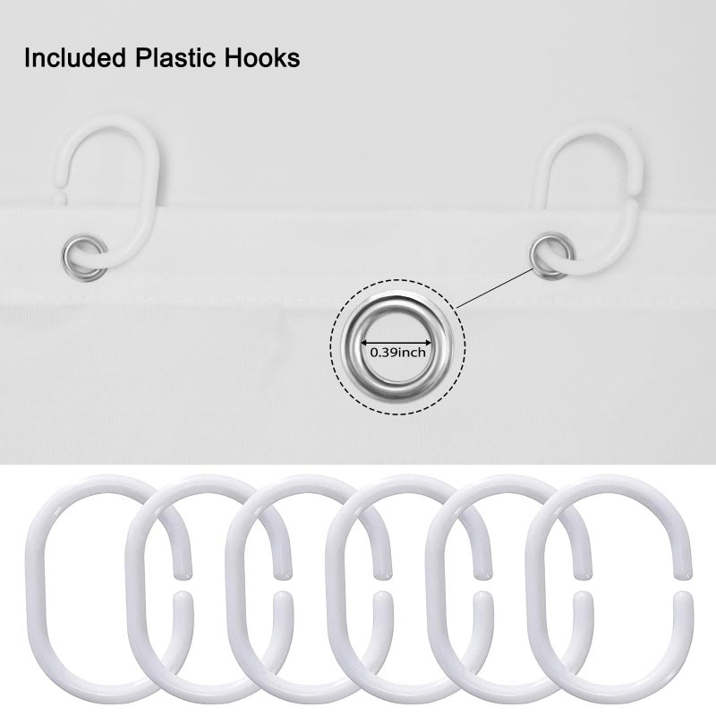 Punkray Ombre Light Grey Striped Fabric Shower Curtain for Bathroom with 12 Hooks  Shower Curtains for Bathroom  Waterproof Bath Accessories Hotel Style - Machine Washable 72 X 72 - Image 4