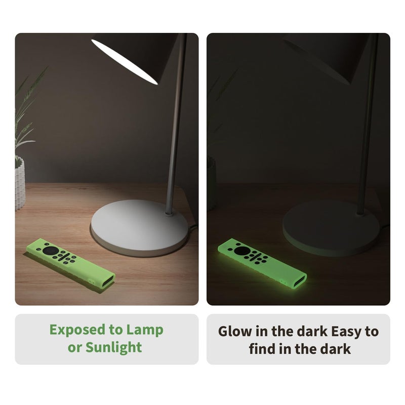 AKSHFETH Remote Cover Compatible with Samsung Remote bn59-01393/bn59-01388 Silicone Case Cover with Lanyard (Glow Green) - Image 2