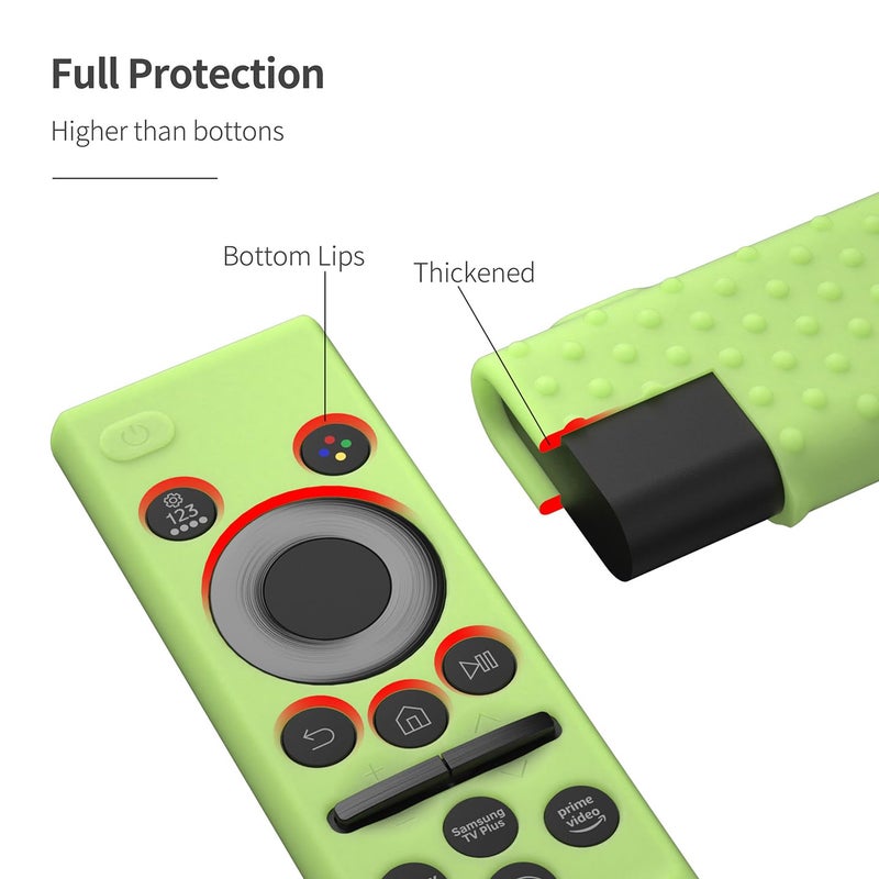 AKSHFETH Remote Cover Compatible with Samsung Remote bn59-01393/bn59-01388 Silicone Case Cover with Lanyard (Glow Green) - Image 4