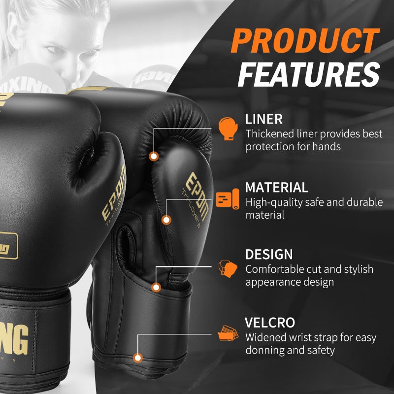 FIVING Boxing Gloves for Men and Women Suitable for Boxing Kickboxing Mixed Martial Arts Muay Thai MMA Heavy Bag Training - Image 2