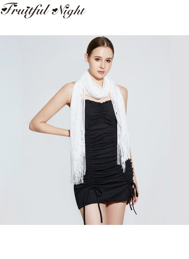 Fruitful Night - Tassel Ladies Shawls and Scarves Evening Scarves Wedding Formal Shawls - Image 1