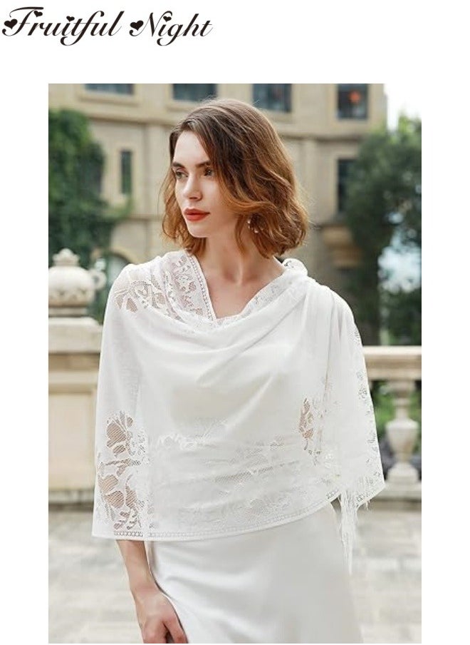 Fruitful Night - Tassel Ladies Shawls and Scarves Evening Scarves Wedding Formal Shawls - Image 1