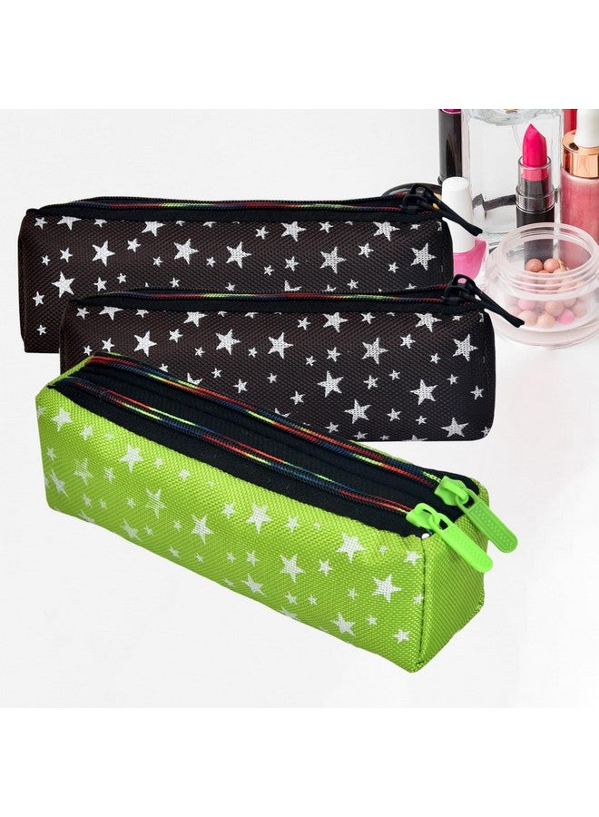 Hearts Makeup Pouch|Rexine Cosmetic Pouch|Jewellery Utility Pouch|Toiletry Pouch For Girls|Travel Makeup Pouch For Girls|Storage Makeup Bag|Star Makeup Pouch|Pack Of 3|Multi - Image 1