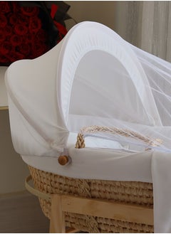 StarKids Baby Moses Basket Cradle With Rocking Stand, White  - Image 5