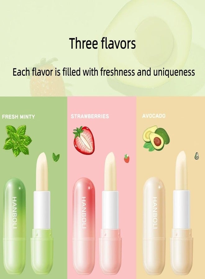 gcdat 3 PCS Natural Lip Balm, Spearmint, Avocado, and Strawberry Lip Balm, Moisturizing, Soothing, and Repairing Dry and Chapped Lips, Lip Balm Gift Set - Image 2