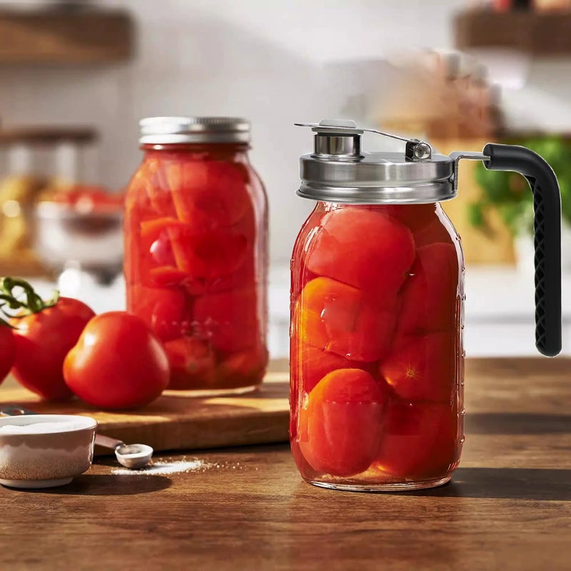 CHOULULUED 2PCS Mason Jar Drinking Lids,Stainless Steel Wide Mouth Mason Jar Sip Lid Accessories,Anticracking Leak Proof Seal Flip Cap Cover Airtight Accessories for Drink - Image 5