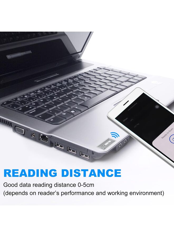 THE WHITE SHOP 50 PCS NFC Tags Sticker with NTAG213 Chip Blank NFC Stickers Adhesive Labels RFID Tags Rewritable 137 Bytes Memory Compatible with All NFC-Enabled Smartphones and Devices - Image 2