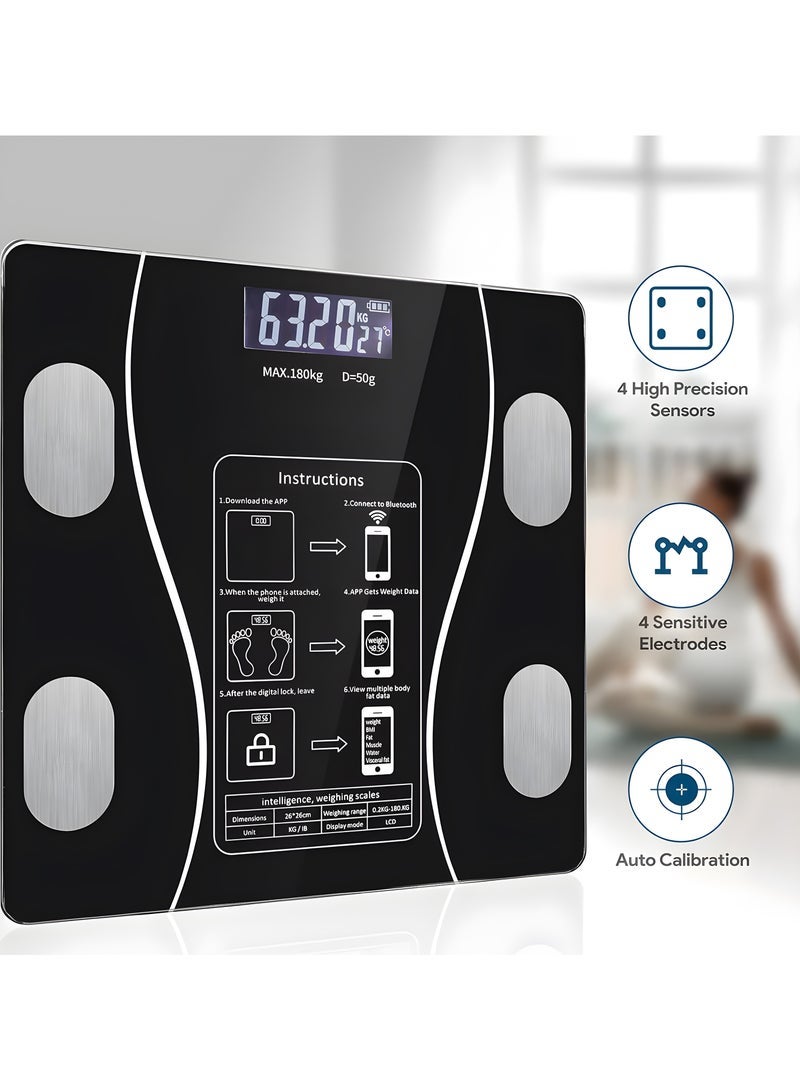 TIGER Smart Scale for Body Weight | Digital Bathroom Weighing Scale with App | Measures BMI, Weight, Fat %, Muscle Mass | Step-On Technology | Max 180kg / 400 lbs - Image 5
