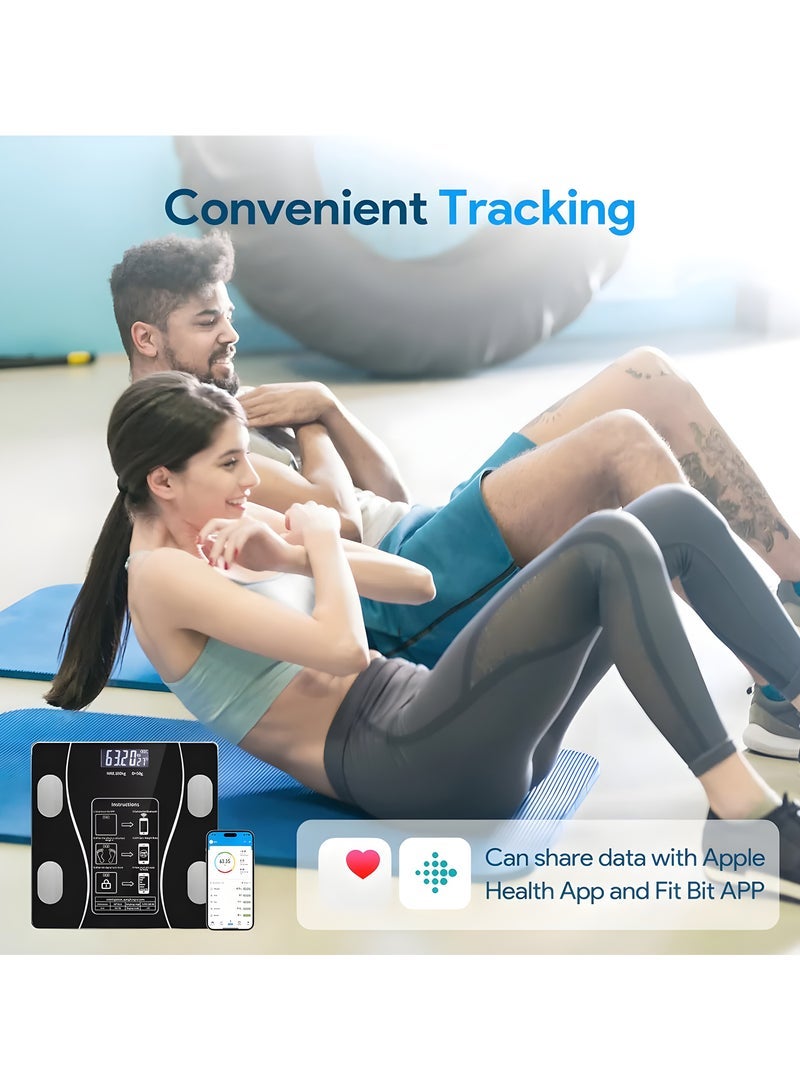 TIGER Smart Scale for Body Weight | Digital Bathroom Weighing Scale with App | Measures BMI, Weight, Fat %, Muscle Mass | Step-On Technology | Max 180kg / 400 lbs - Image 3