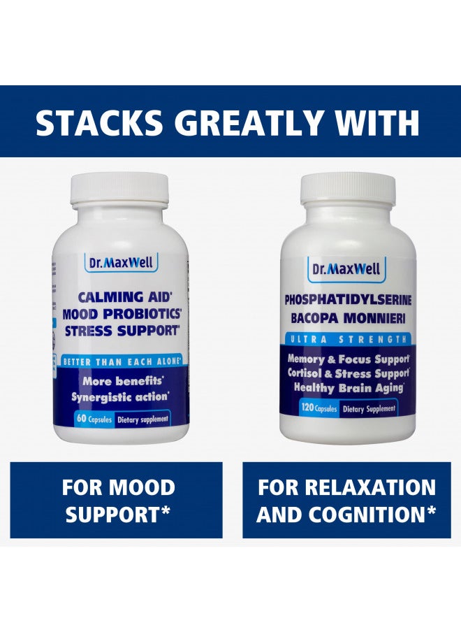 Dr. Maxwell Cortisol Manager Supplement, Supports Relaxation, Mood & Sleep in Times of Occasional Stress, Ashwagandha Rhodiola Adaptogens Supplements, Helps Maintain Normal Cortisol Levels, 120 Capsules, USA  - Image 5