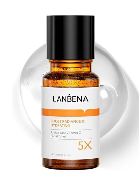 Antioxidant Vitamin C Facial Toner，Boost Radiance & Hydrating，Gentle Face Toner and Pore Minimizer, Leaves Skin Hydrated and Soft, Enhances Radiance, Calms Skin(150ml)