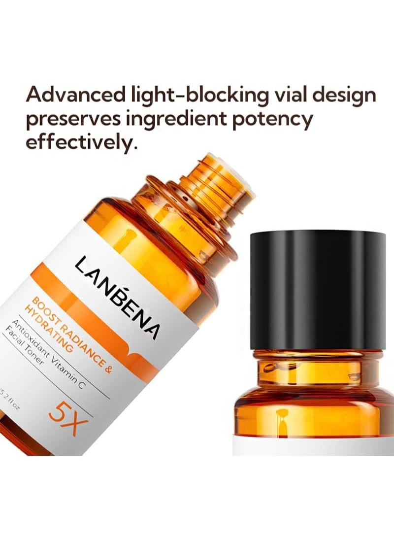 Antioxidant Vitamin C Facial Toner，Boost Radiance & Hydrating，Gentle Face Toner and Pore Minimizer, Leaves Skin Hydrated and Soft, Enhances Radiance, Calms Skin(150ml)