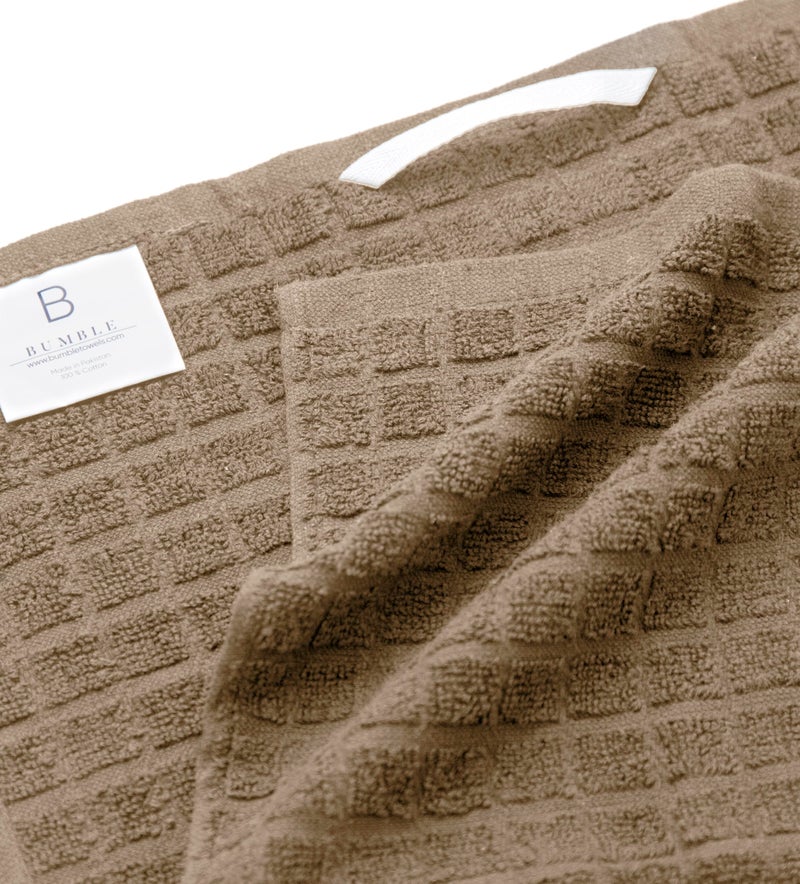 Bumble Towels مناديل المطبخ بامبل | مناديل صحون قطنية 100% مع حلقة للتعليق | 16" × 28" | 380 جرام لكل متر مربع | مجموعة مناديل مطبخ ماصة | 6 قطع، تان - Image 2
