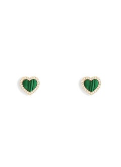 MONACO APM Monaco Malachite Heart Stud Earrings for Women YE13203XMAL  - Image 1