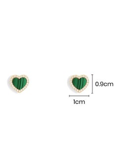 MONACO APM Monaco Malachite Heart Stud Earrings for Women YE13203XMAL  - Image 3