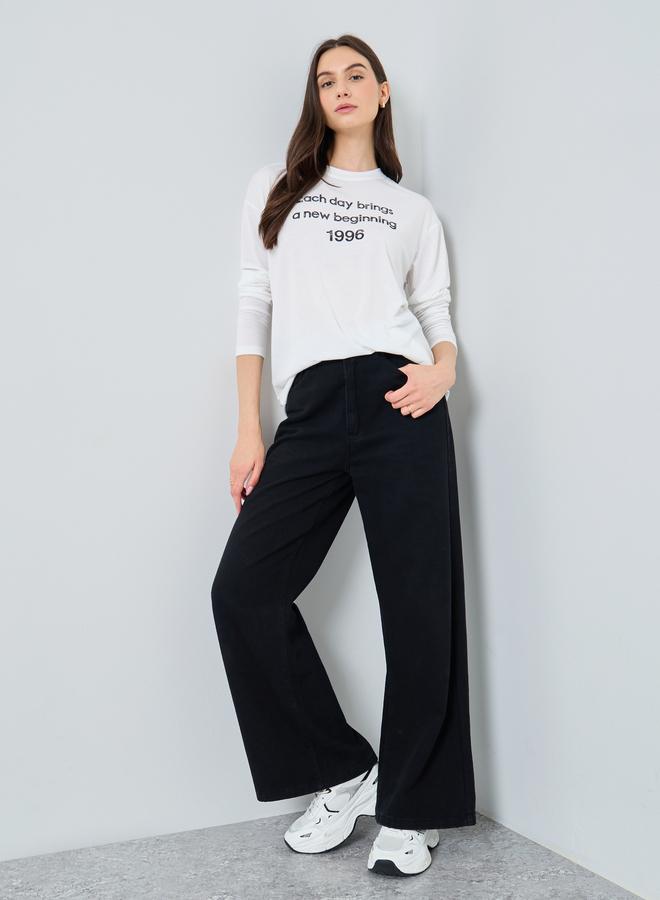 Take Two Women White Slogan Oversized T-Shirt - Image 2