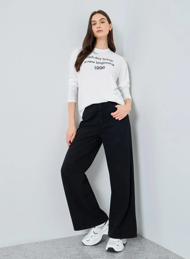 Take Two Take Two Women White Slogan Oversized T-Shirt