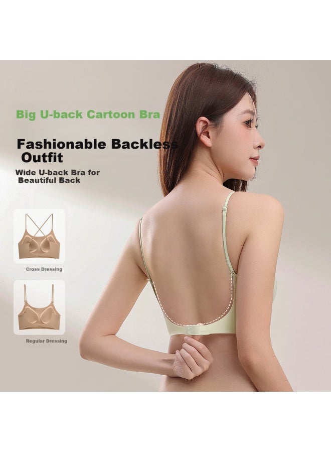 Modal Seamless Bra Top Liquid Foundation Women's Breathable Invisible Bra Small Chest Push-up Wire-free Thin Shoulder Strap Beauty Back M - Image 5