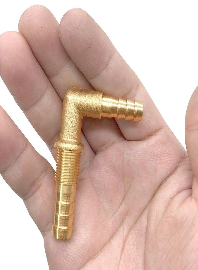 Joywayus 5/16 x 3/8 Hose Barb Reducer Thru-Bulk Head Hex Union 90 Degree L Right Angle Elbow Barbed Brass Fitting with Flat Washer Gasket Water/Fuel/Air - Image 4