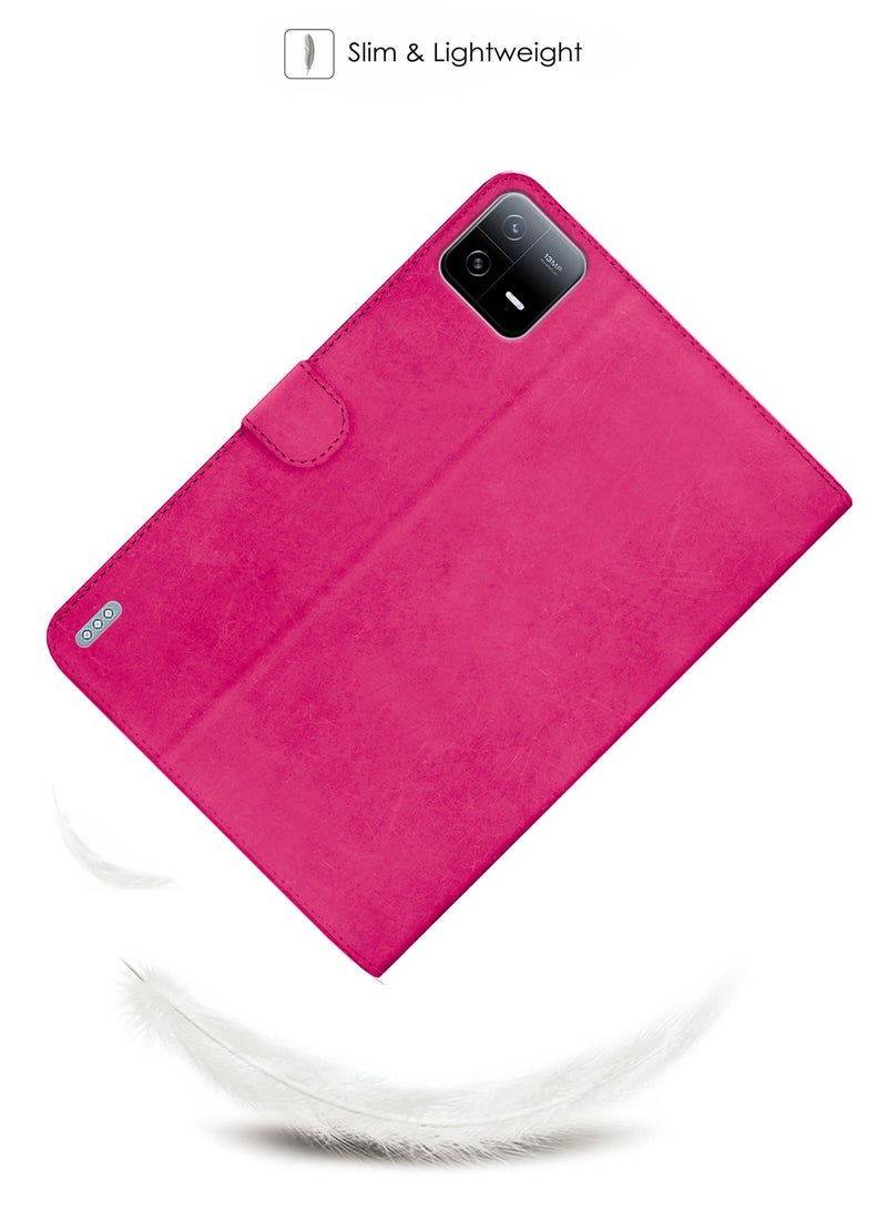 Wtech Xiaomi Pad 6 / Pad 6 Pro 11 inch (2023) - WTech PU Leather Magnetic Closure Flip Case Cover - Pink - Image 2