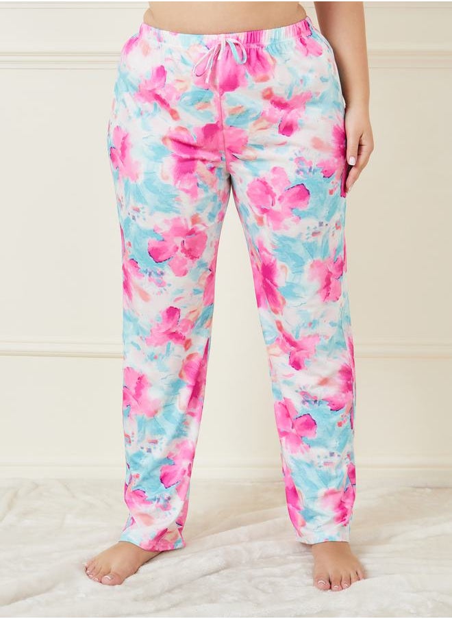 Styli - Drop Shoulder Pocket T-Shirt & Floral Pyjama Set - Image 1