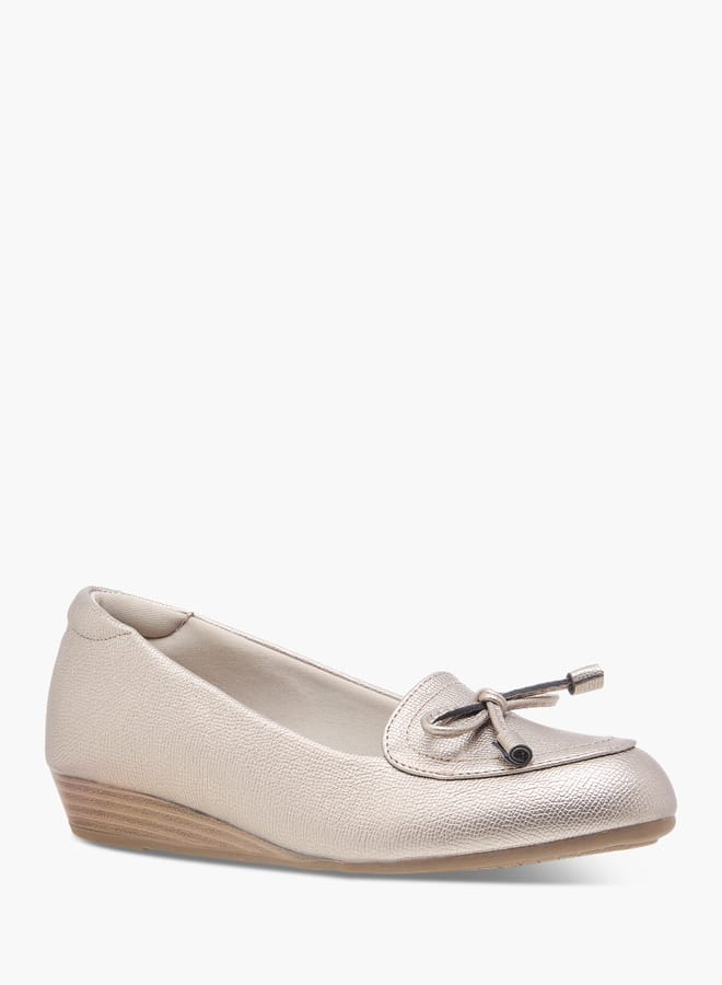 Le Confort Women Bow Detail Ballerina Shoes with Wedge Heels - Image 2