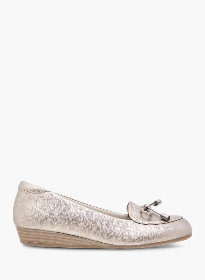 Le Confort Women Bow Detail Ballerina Shoes with Wedge Heels