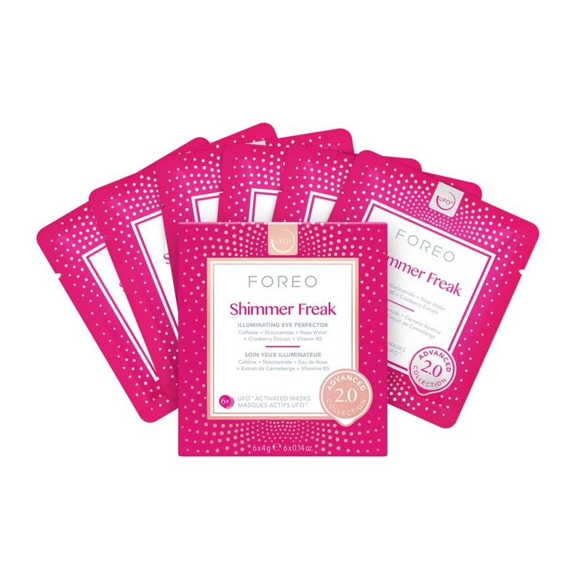 FOREO Shimmer Freak Advanced Collection 2.0 UFO-Activated Facial - Eye Contour Illuminating - Beauty & Personal Care - Rose Water - Niacinamide - All Skin Types - Wrinkles - Puffiness - 6 pcs in Pack - Image 4