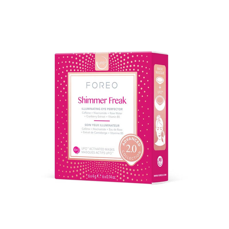 FOREO Shimmer Freak Advanced Collection 2.0 UFO-Activated Facial - Eye Contour Illuminating - Beauty & Personal Care - Rose Water - Niacinamide - All Skin Types - Wrinkles - Puffiness - 6 pcs in Pack - Image 1