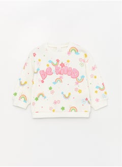 LC WAIKIKI Crew Neck Long Sleeve Printed Baby Girl Sweatshirt and Tights 2-Pack Set  - Image 2