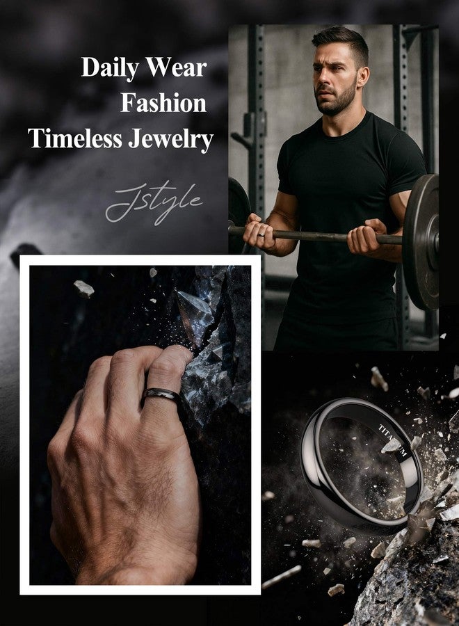 جي ستايل خواتم زفاف من التيتانيوم من Jstyle، متوفرة بأحجام 2 مم، 4 مم، و6 مم، مطلية بالفضة/الأسود/الذهب، بتصميم مقبب مصقول للغاية، قابلة للتكديس، مناسبة للخطوبة والوعد، مقاسات من 6 إلى 13، مقاومة للصدأ، 9 - Image 3