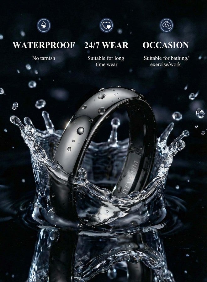 جي ستايل خواتم زفاف من التيتانيوم من Jstyle، متوفرة بأحجام 2 مم، 4 مم، و6 مم، مطلية بالفضة/الأسود/الذهب، بتصميم مقبب مصقول للغاية، قابلة للتكديس، مناسبة للخطوبة والوعد، مقاسات من 6 إلى 13، مقاومة للصدأ، 9 - Image 2