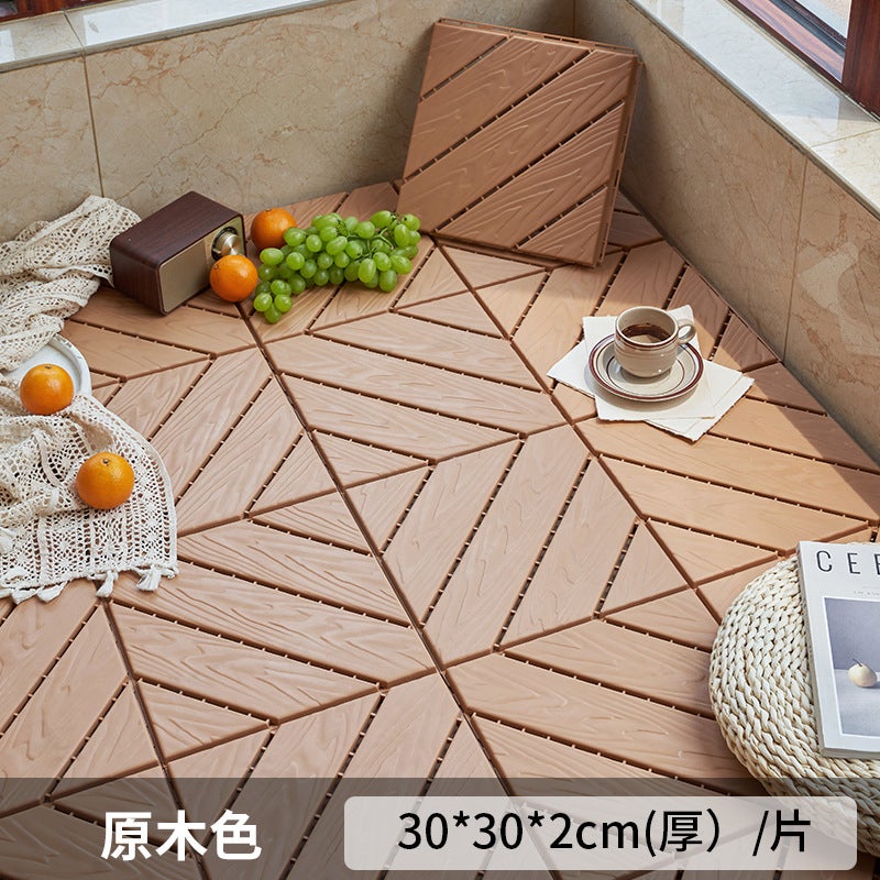 Plastic assembled floor self-assembled balcony terrace floor plastic floor imitation wood plastic floor plastic wood floor manufacturer Modeling-Gray - Image 2
