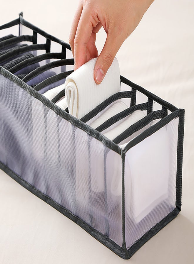 Foldable Underwear Storing Box Home Use Storage Drawer Divider Mesh Grid Organizer for Underwear/Bras/Socks  - Image 4