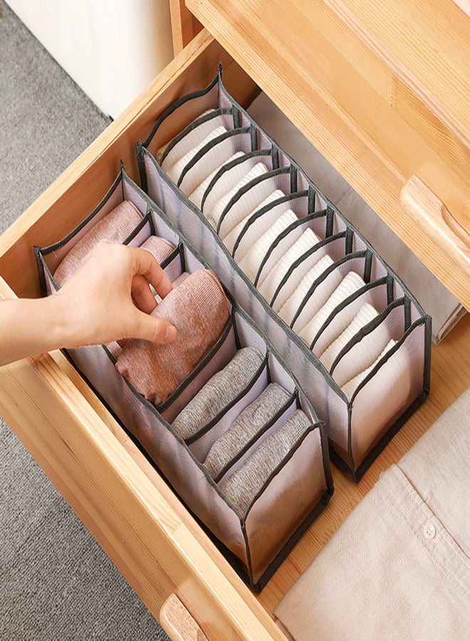 Foldable Underwear Storing Box Home Use Storage Drawer Divider Mesh Grid Organizer for Underwear/Bras/Socks  - Image 3