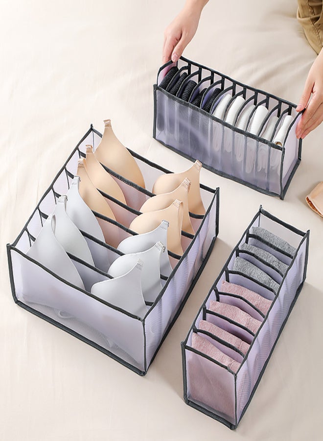 Foldable Underwear Storing Box Home Use Storage Drawer Divider Mesh Grid Organizer for Underwear/Bras/Socks  - Image 5