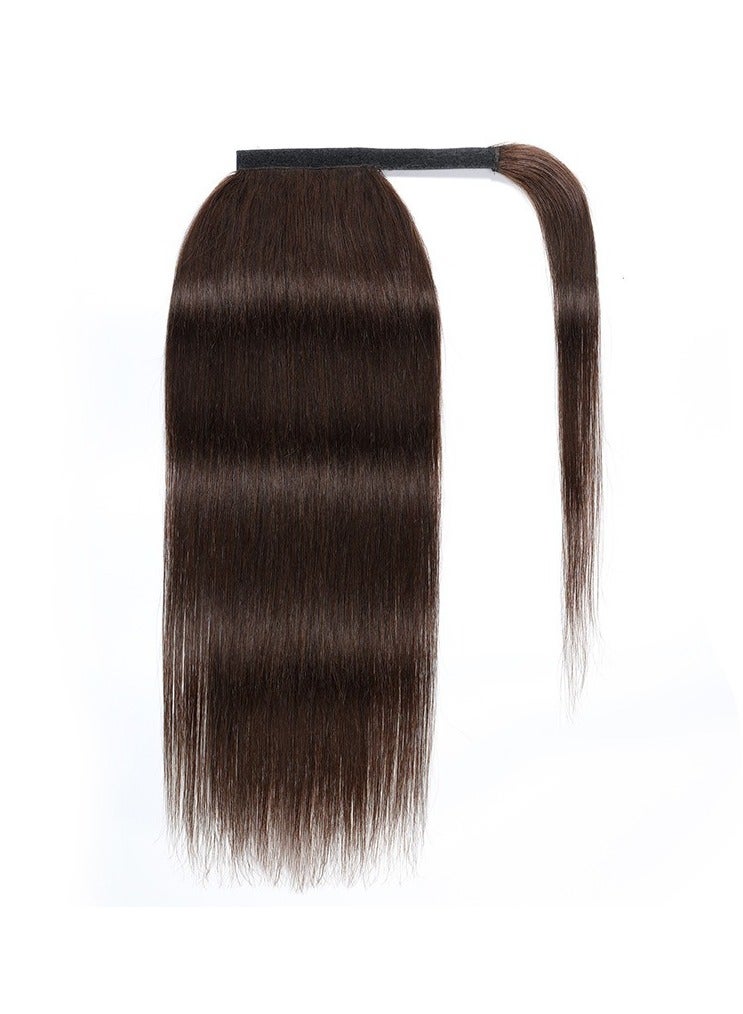 إستيل شعر الإنسان بني غامق تمديد ذيل حصان كليب في وصلات شعر ذيل حصان - Image 2