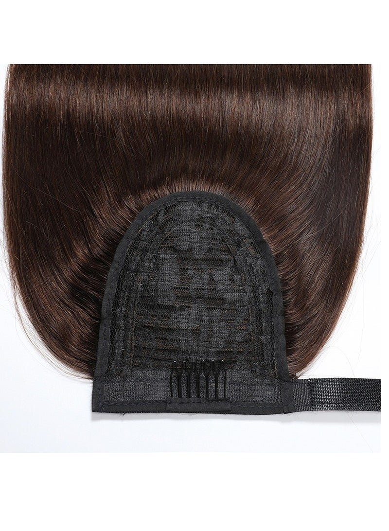 إستيل شعر الإنسان بني غامق تمديد ذيل حصان كليب في وصلات شعر ذيل حصان - Image 4