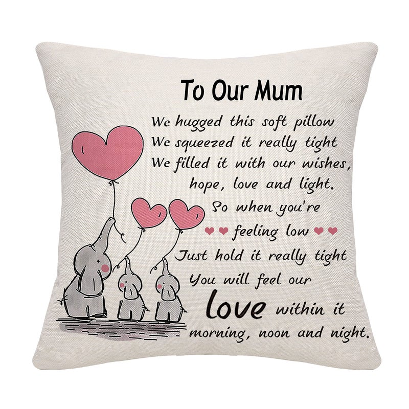 Mum Gifts from Daughter Son Mum Mother Mom Cushion Cover Throw Pillow Cover Thanksgiving our mum