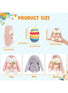 Fortuning's JDS Easter Basket Stuffers, Kawaii Bunny Stuffed Animals With Colorful Eggs As Easter Plush Gift For Kids, Mini Rabbit Plush Pillow Toys(6 Pieces,4.72")  - Image 2