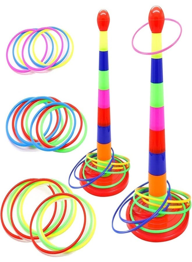 Manwetye 2 Color Columns + 48 Circles, Colorful Happy Circle Game,Children's Play Park, Christmas Party Birthday Party Gift. Suitable for Indoor Holiday Games Family Christmas Party Games - Image 1