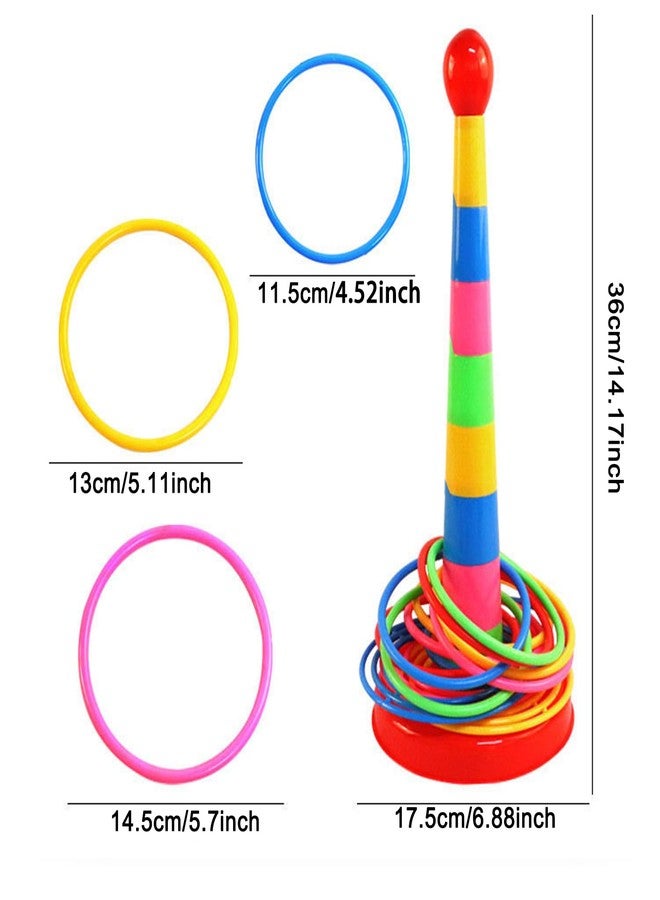 Manwetye 2 Color Columns + 48 Circles, Colorful Happy Circle Game,Children's Play Park, Christmas Party Birthday Party Gift. Suitable for Indoor Holiday Games Family Christmas Party Games - Image 2