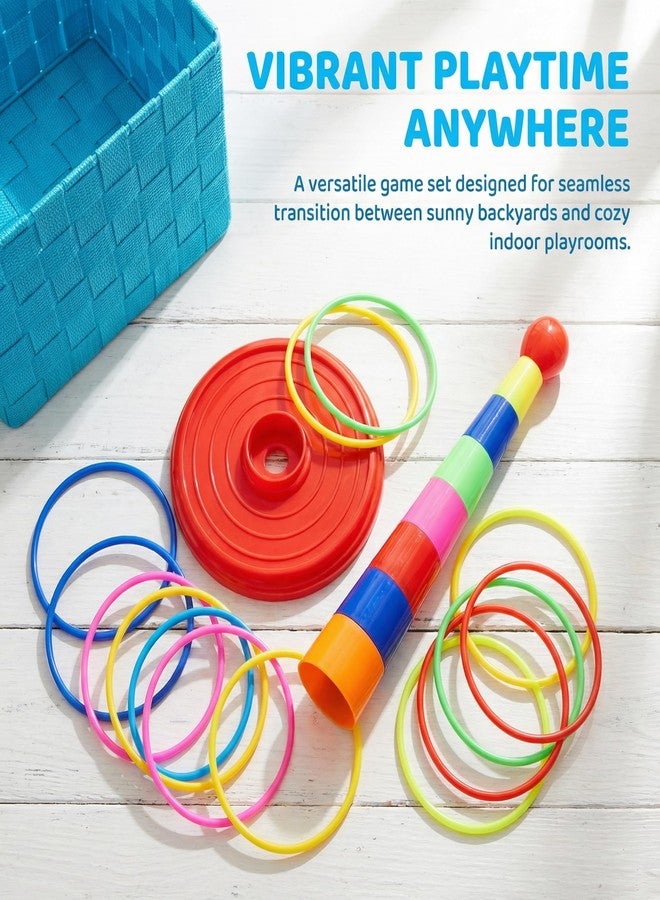 Manwetye 2 Color Columns + 48 Circles, Colorful Happy Circle Game,Children's Play Park, Christmas Party Birthday Party Gift. Suitable for Indoor Holiday Games Family Christmas Party Games - Image 5