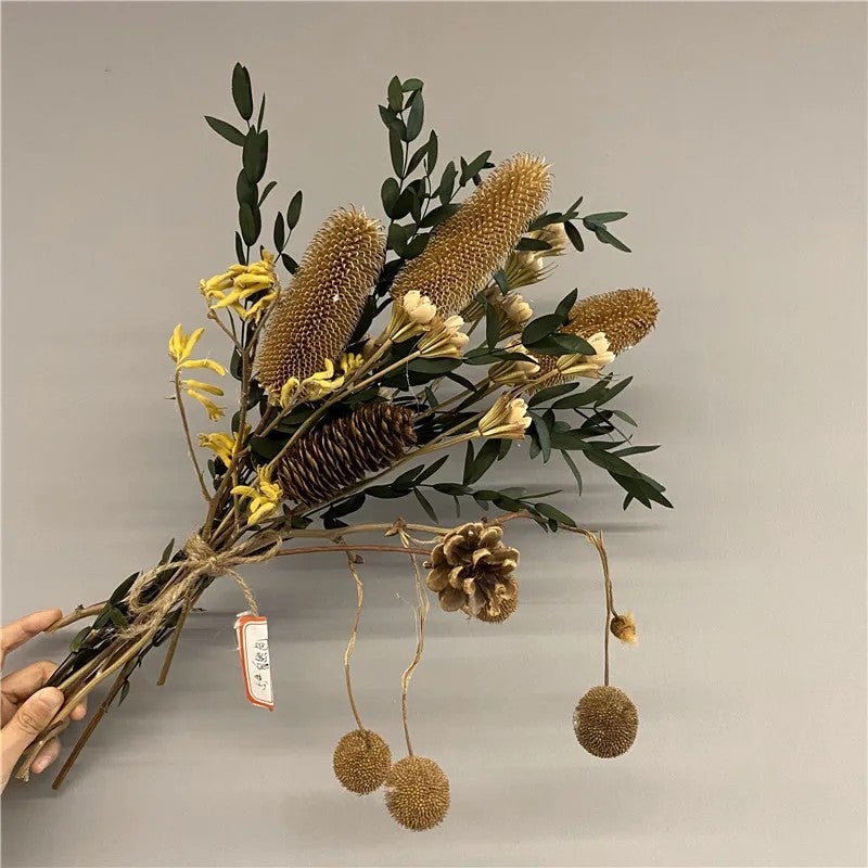 Bluejw L06539 Beautiful Wildflower Bride Bouquet – Preserved Dried Flower Arrangement with Natural Dried Plants, Fruits & Botanicals for Wedding, Home Decor & Gift - Image 1