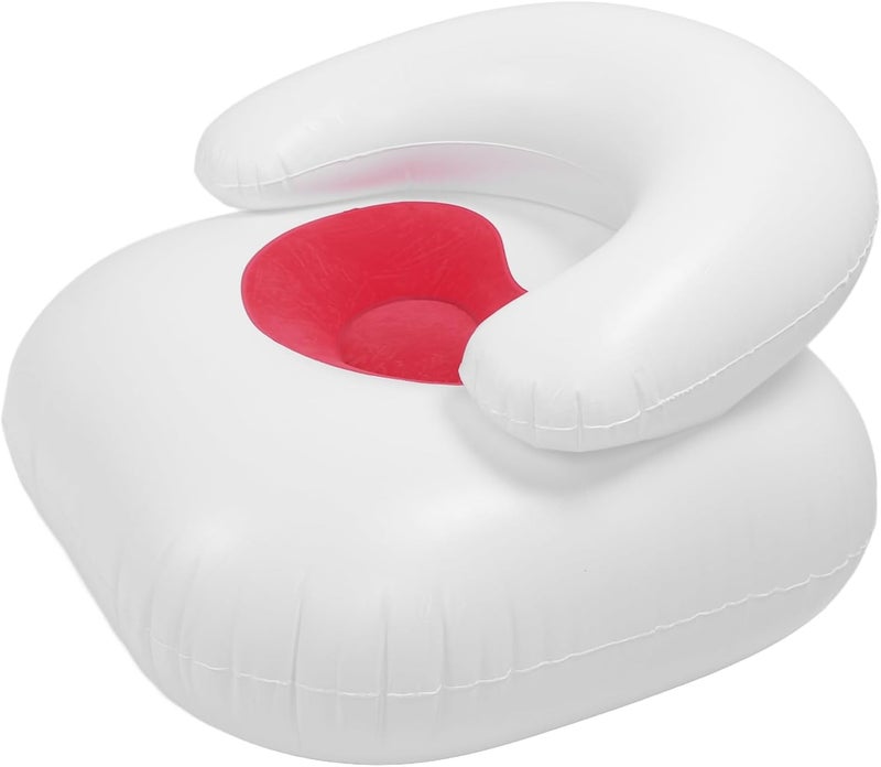 SUNGOOYUE Cute Heart Shaped Inflatable Sofa Chair with Backrest Design for Living Room Bedroom, Lightweight and Portable for Leisure Time, 91x91x50cm (Red) - Image 1