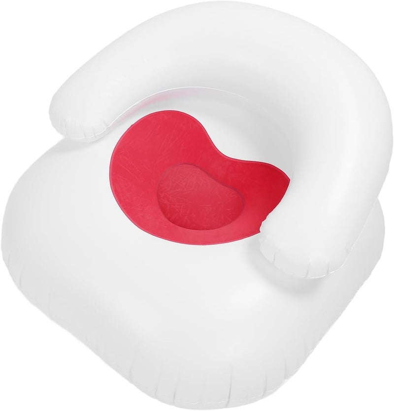 SUNGOOYUE Cute Heart Shaped Inflatable Sofa Chair with Backrest Design for Living Room Bedroom, Lightweight and Portable for Leisure Time, 91x91x50cm (Red) - Image 3